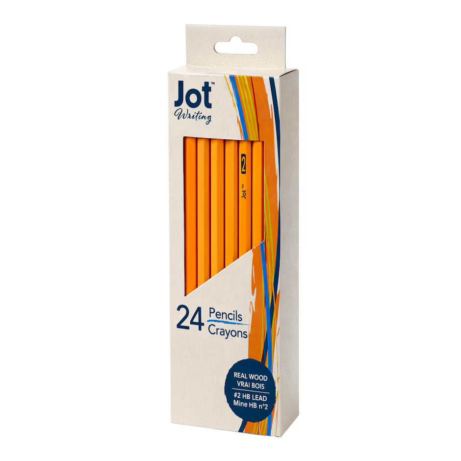 Lápices de madera auténtica Jot (mina 2HB), paquete de 24 unidades.