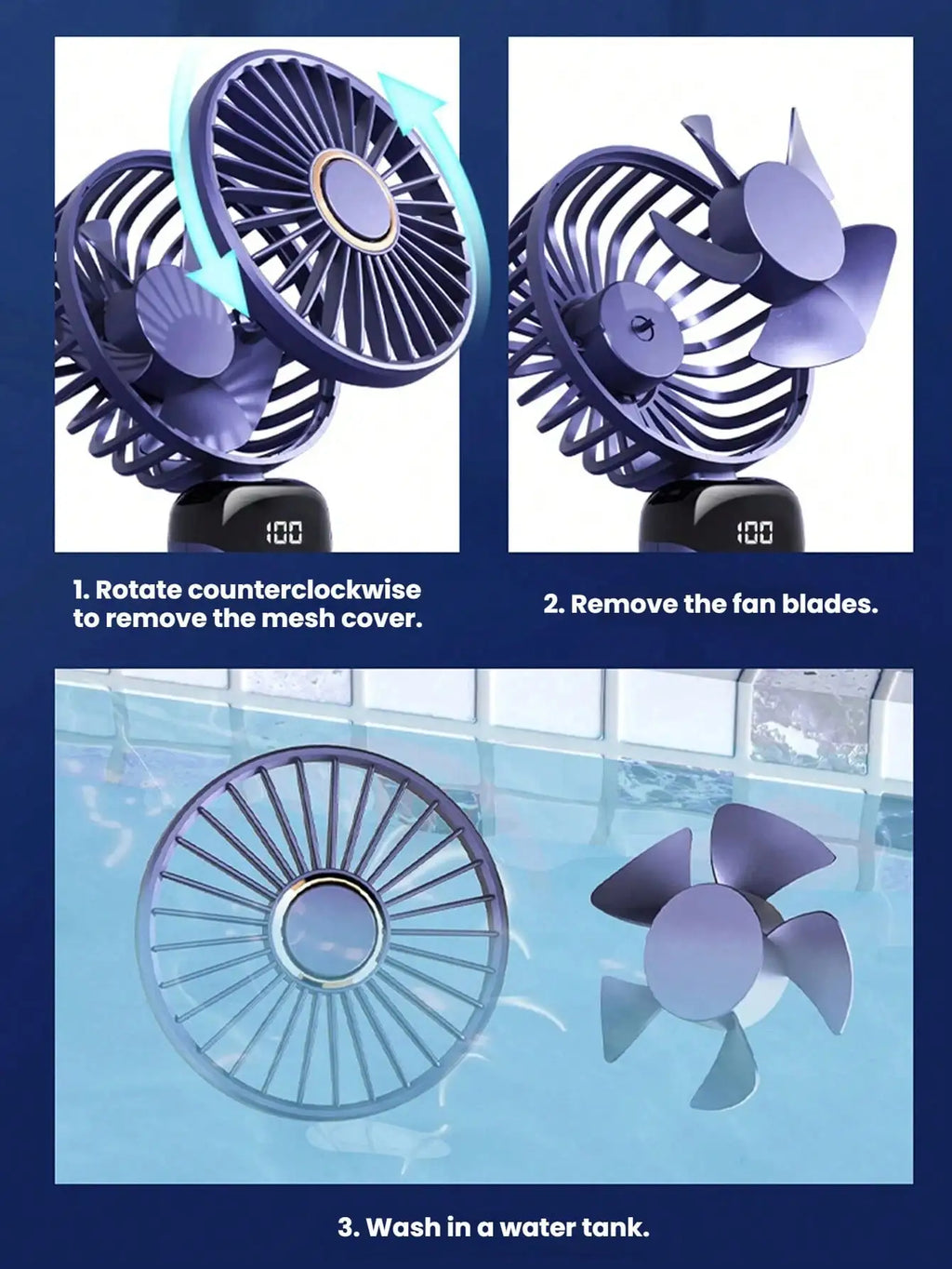 Ventilador eléctrico portátil mini, ventilador portátil recargable por USB, ventilador para colgar al cuello, ventilador USB, 5 velocidades, con pantalla digital y cordón, ventilador de maquillaje para mujeres, adecuado para escritorio de oficina.