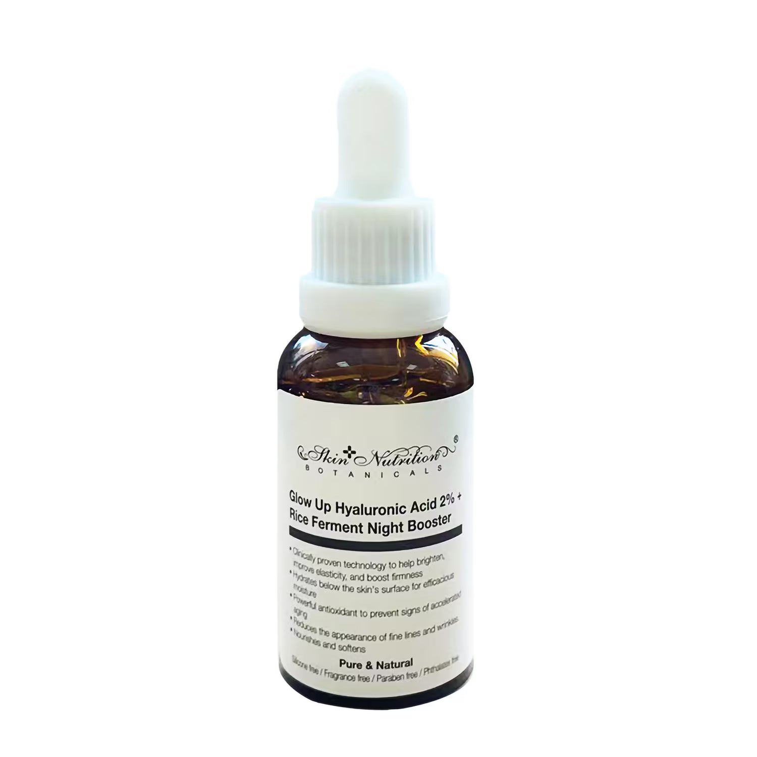 Sérum potenciador nocturno Skin Nutrition con ácido hialurónico y fermento de arroz.